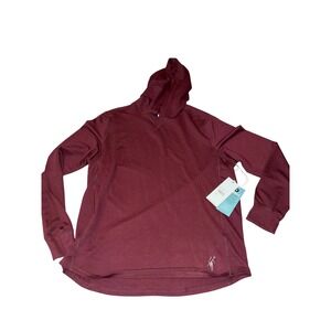 NEW Mens Toes on the Nose Mens Burgundy SeaSilk Long Sleeve Hoodie Activewear M